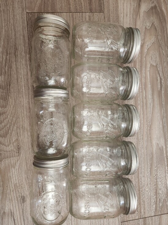 Set of 8 Ball Mason Jars Pint Glass Jars with Lids and Bands